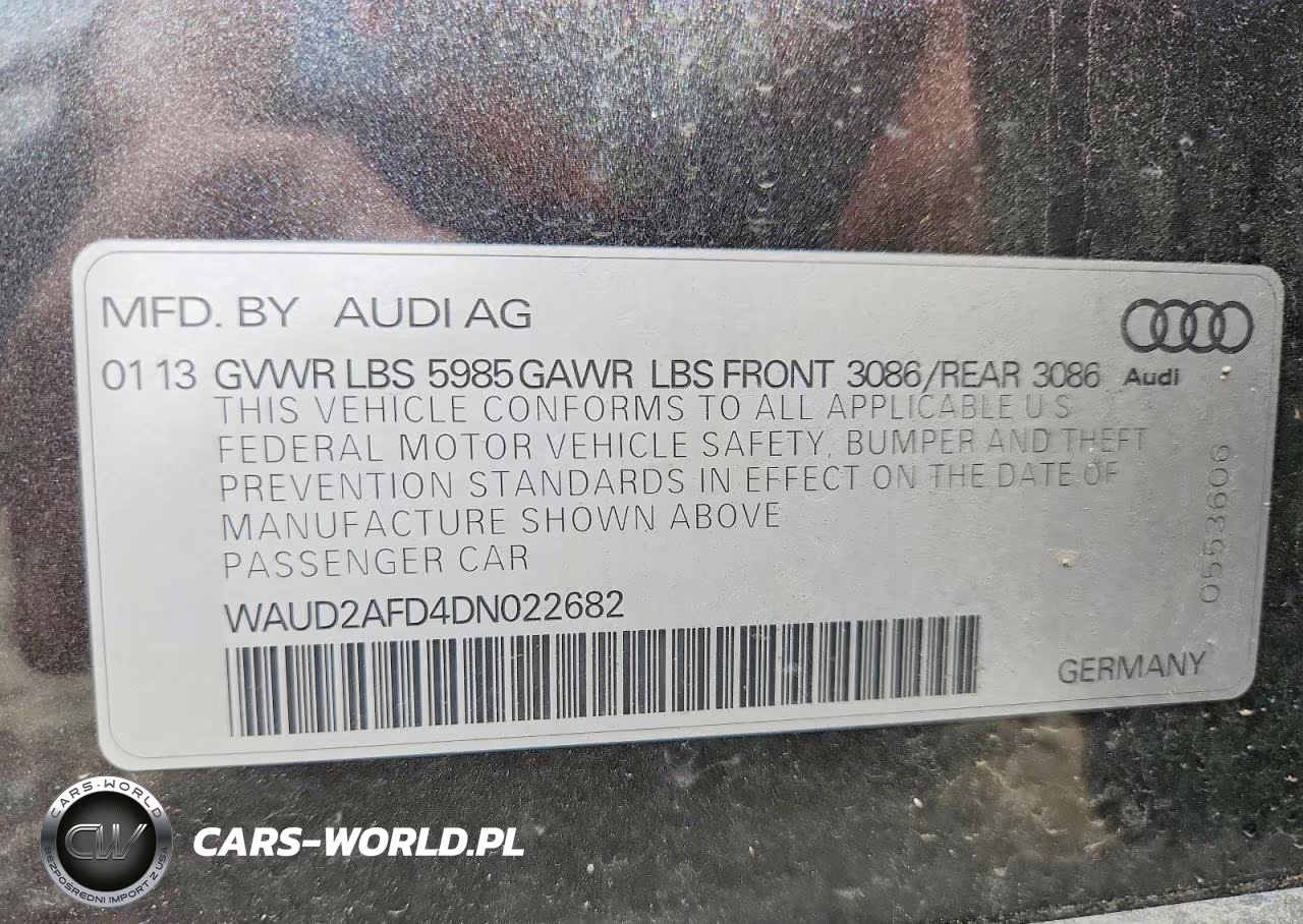 2013 Audi S8 Quattro VIN:WAUD2AFD4DN022682 - 12