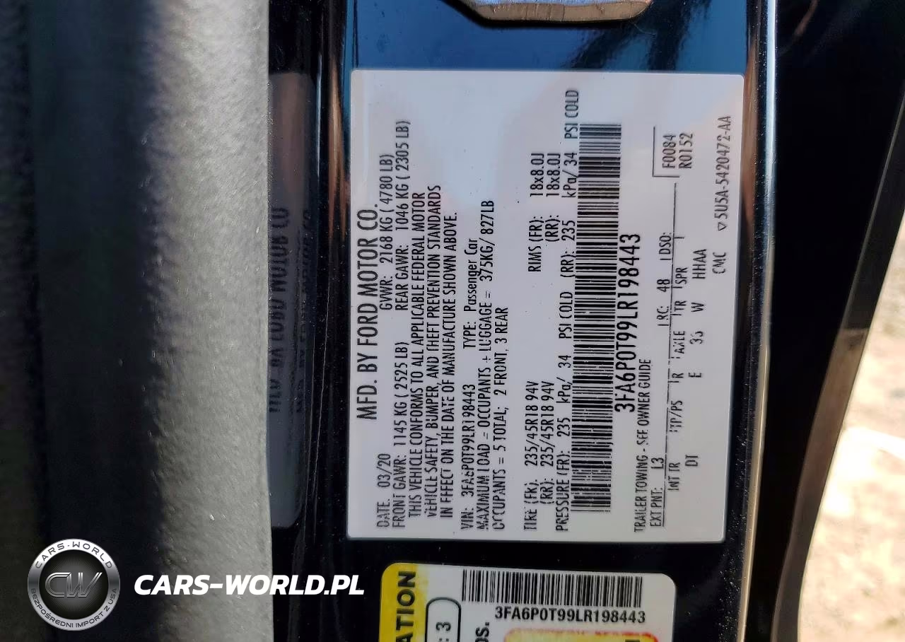 2020 Ford Fusion Se VIN:3FA6P0T99LR198443 - 12
