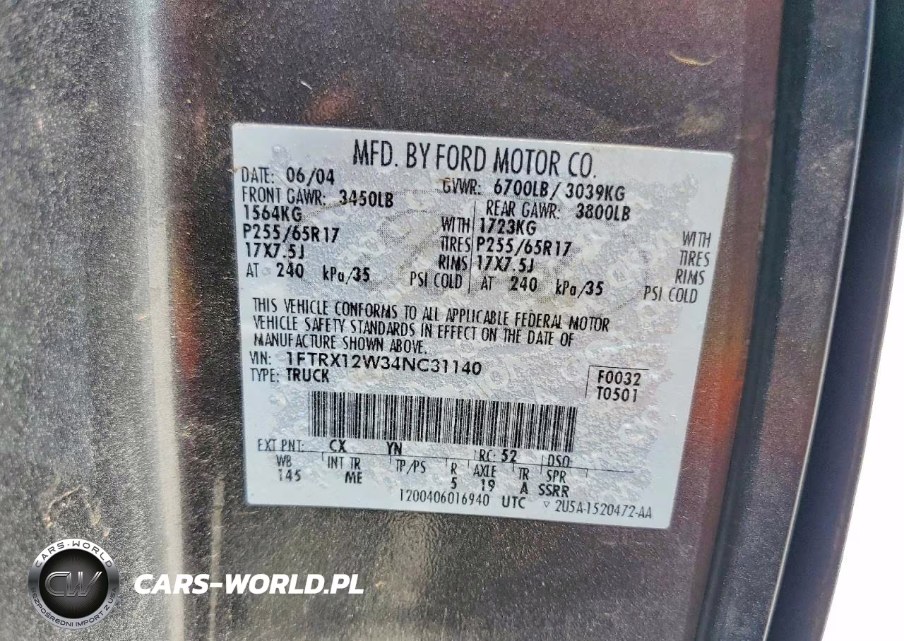 2004 Ford F-150 VIN:1FTRX12W34NC31140 - 12