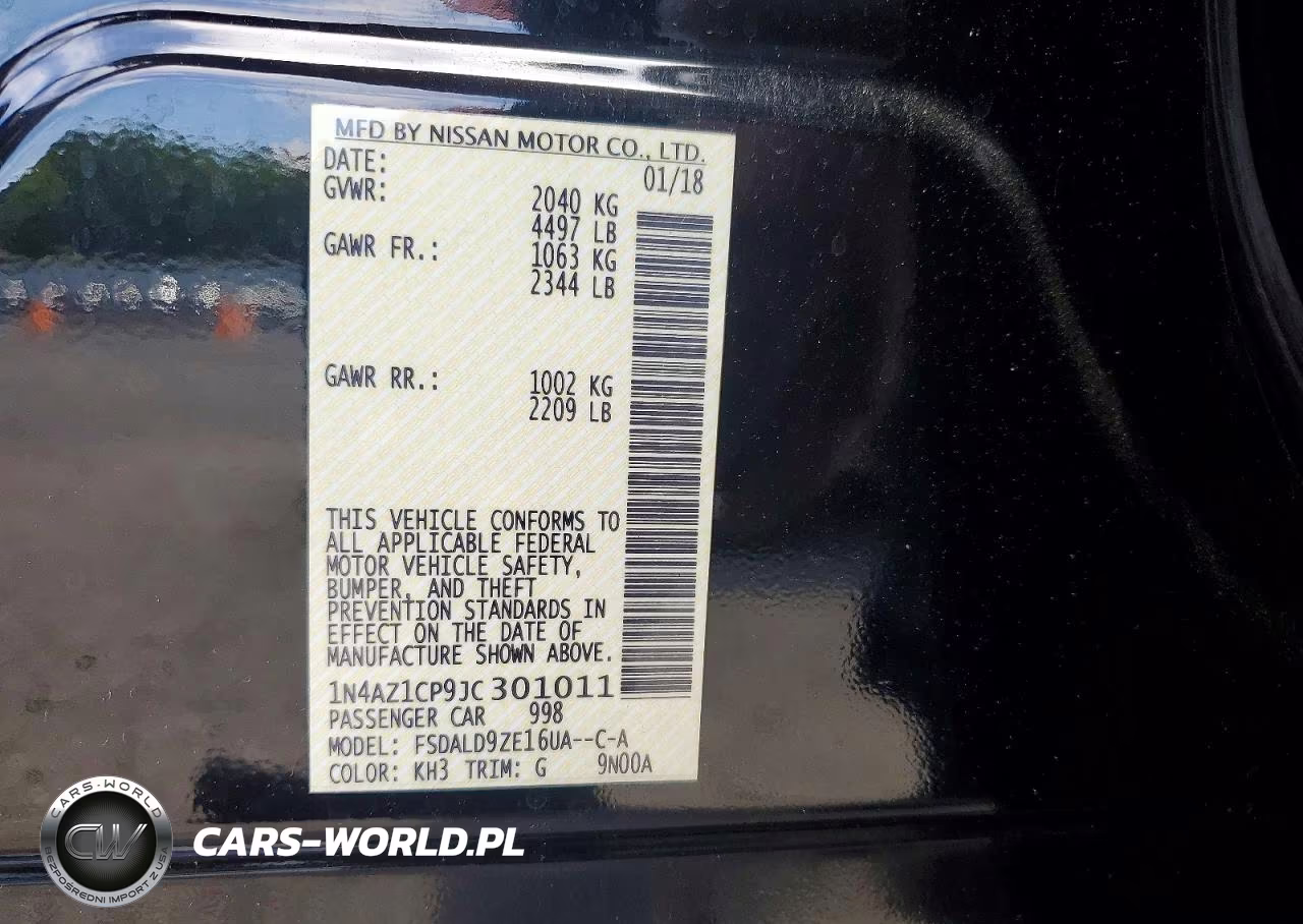 2018 Nissan Leaf Sv VIN:1N4AZ1CP9JC301011 - 12