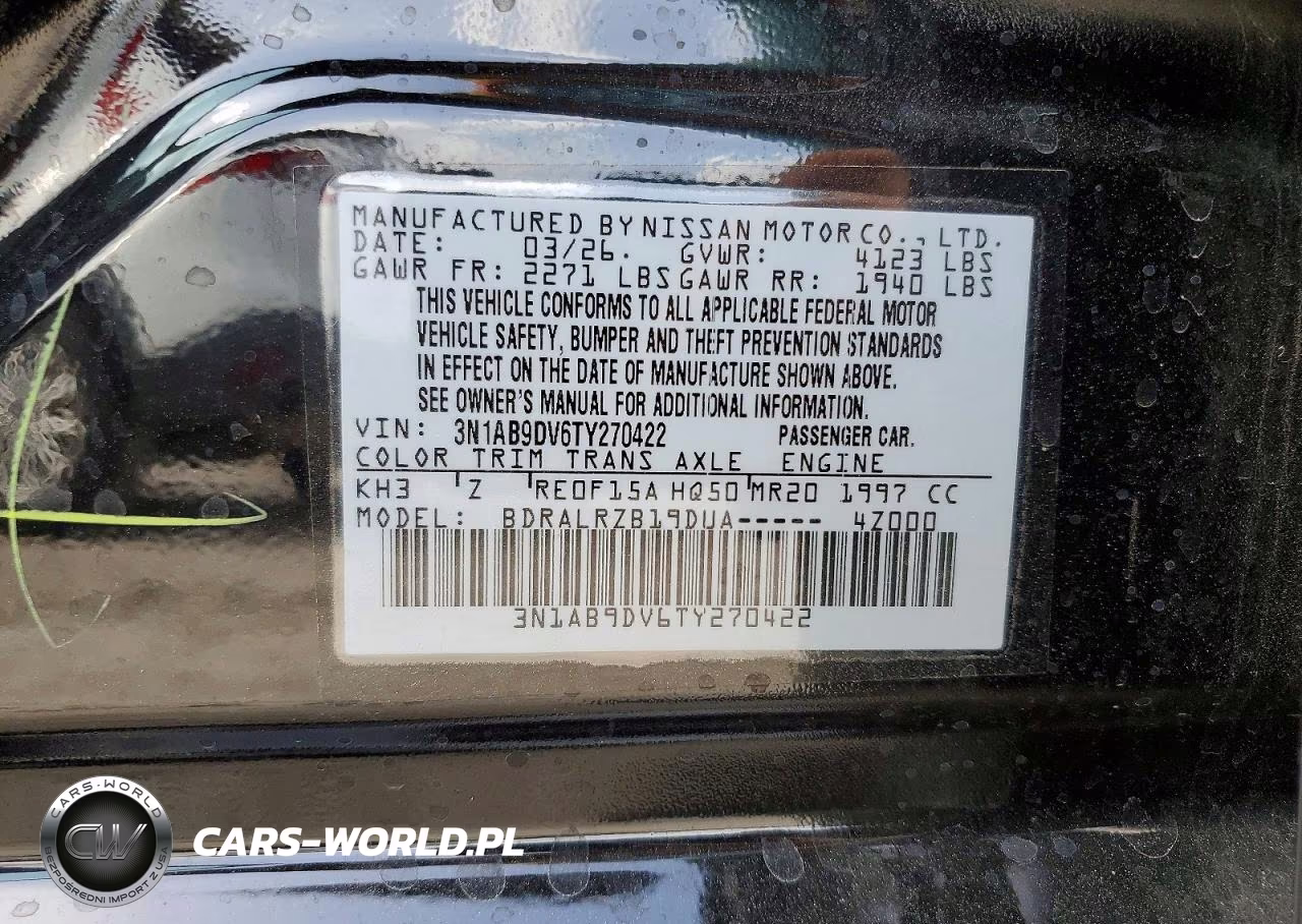 2026 Nissan Sentra Sr VIN:3N1AB9DV6TY270422 - 12