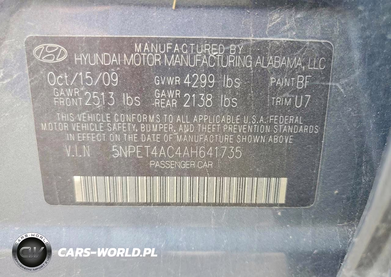 2010 Hyun Sonata Gls VIN:5NPET4AC4AH641735 - 12