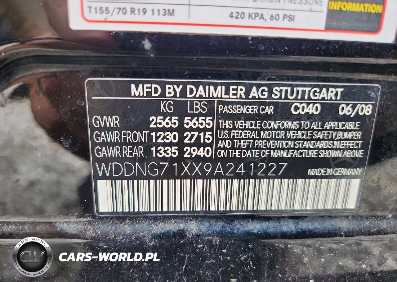 2009 Mercedes-Benz S 550 VIN:WDDNG71XX9A241227 - 12