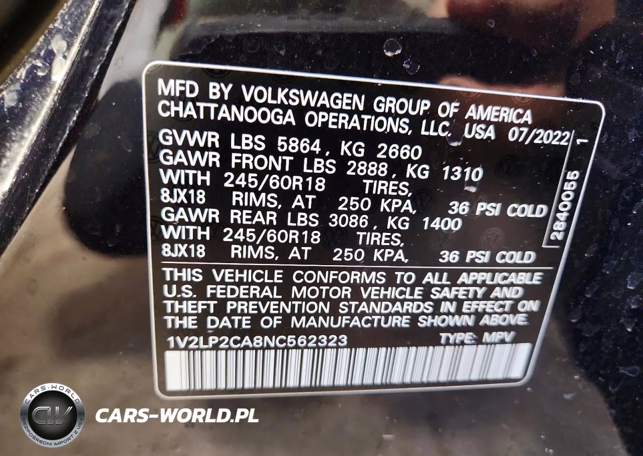 2022 Volkswagen Atlas Se VIN:1V2LP2CA8NC562323 - 14