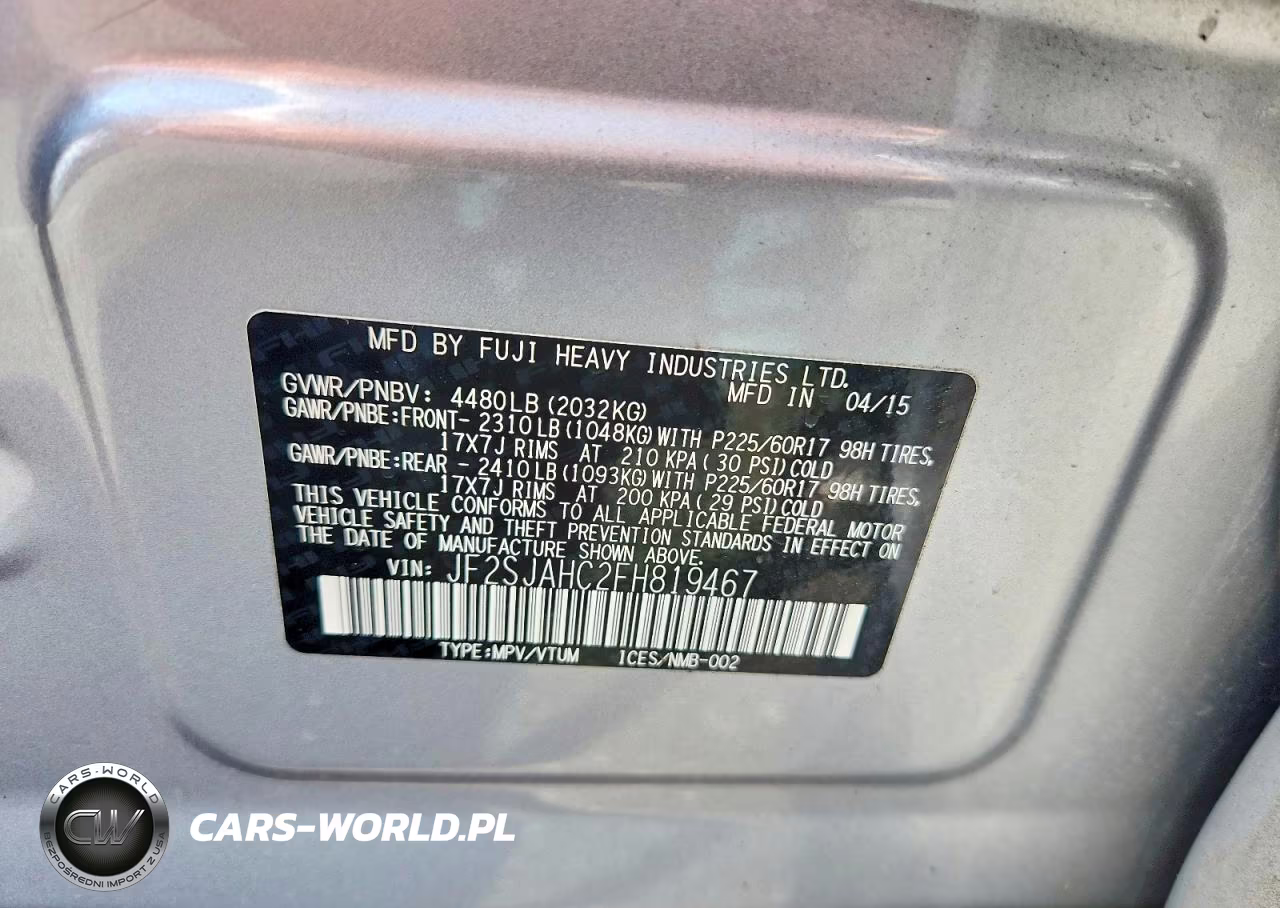 2015 Suba Forester VIN:JF2SJAHC2FH819467 - 13