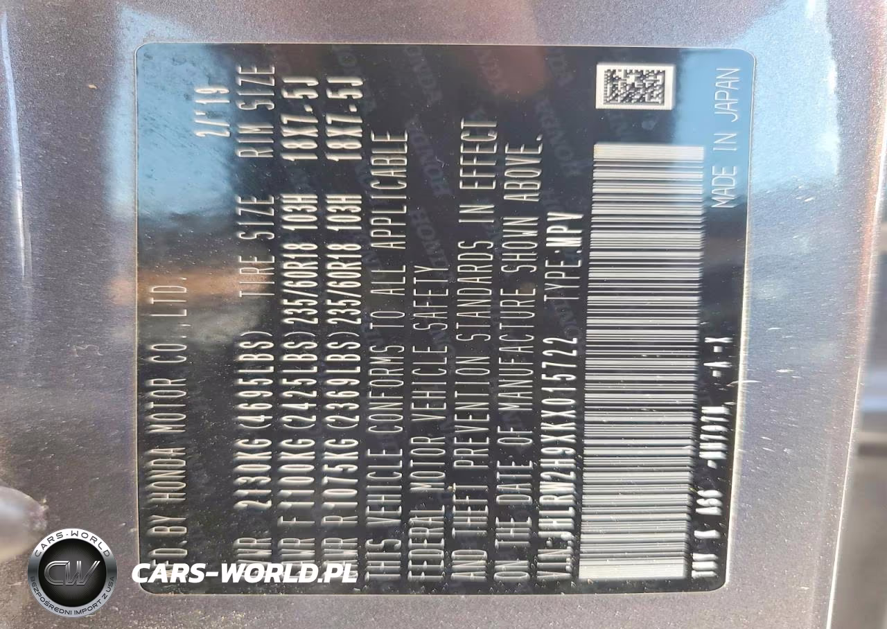2019 Honda Cr-V Touring VIN:JHLRW2H9XKX015722 - 13