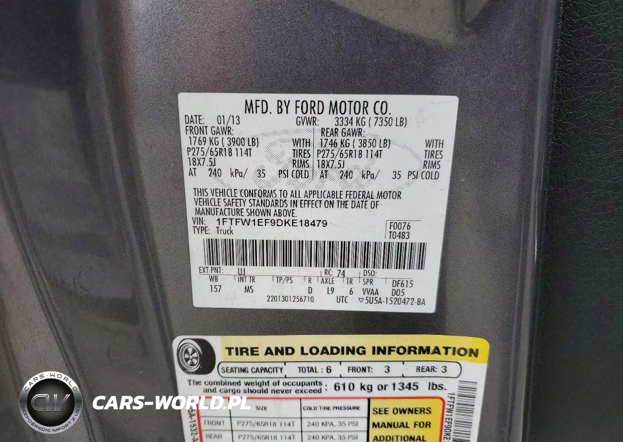 2013 Ford F150 Supercrew VIN:1FTFW1EF9DKE18479 - 12