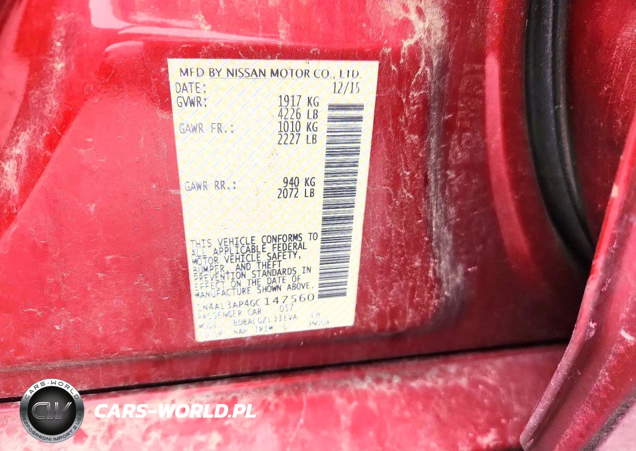 2016 Nissan Altima 2.5 S VIN:1N4AL3AP4GC147560 - 12