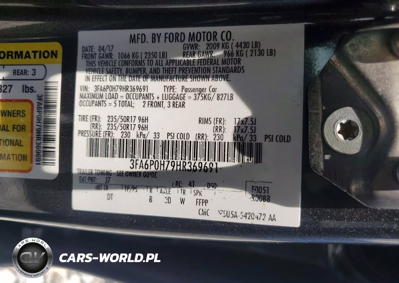 2017 Ford Fusion Se VIN:3FA6P0H79HR369691 - 12