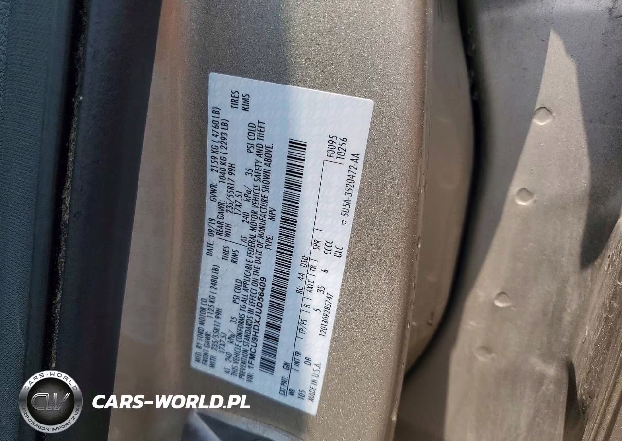 2018 Ford Escape Sel VIN:1FMCU9HDXJUD56409 - 13