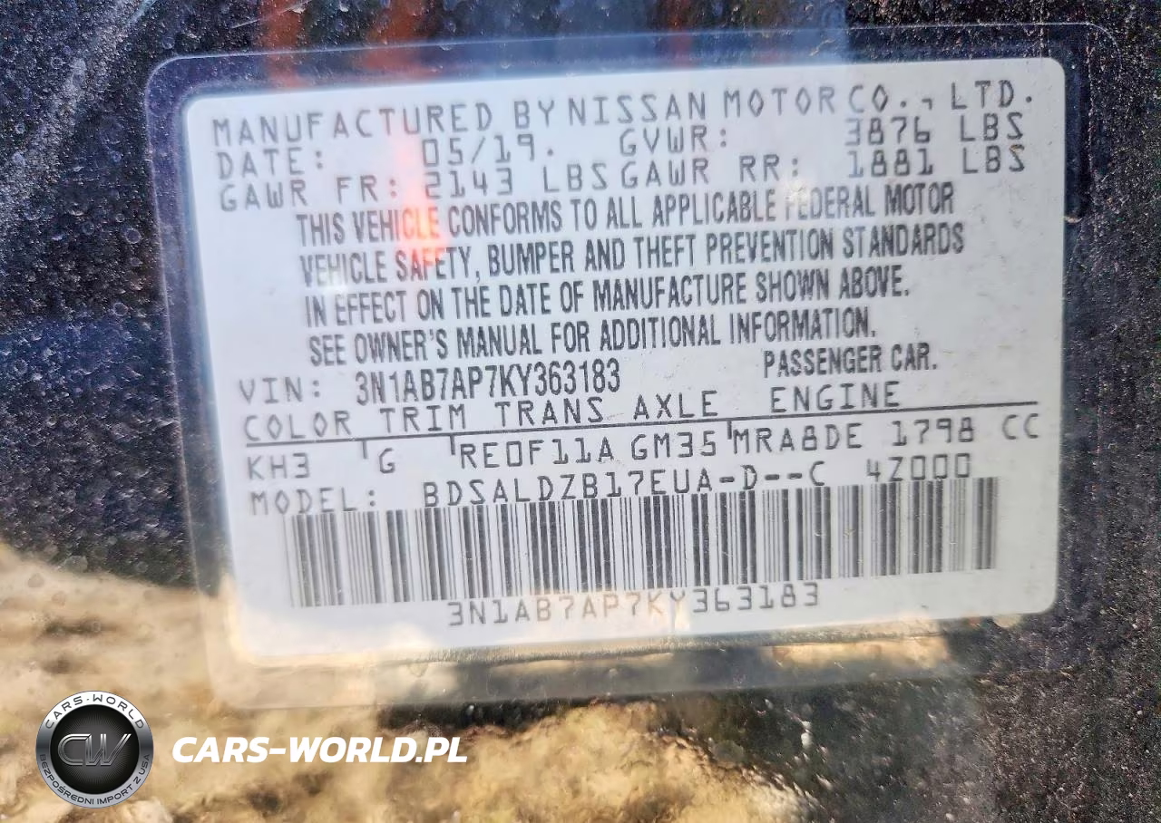 2019 Nissan Sentra Sv VIN:3N1AB7AP7KY363183 - 13