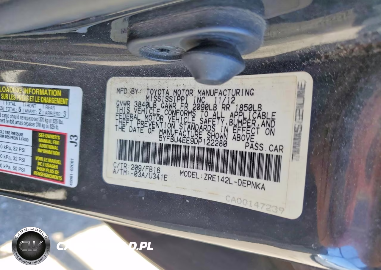 2013 Toyota Corolla Le VIN:5YFBU4EE9DP122280 - 13