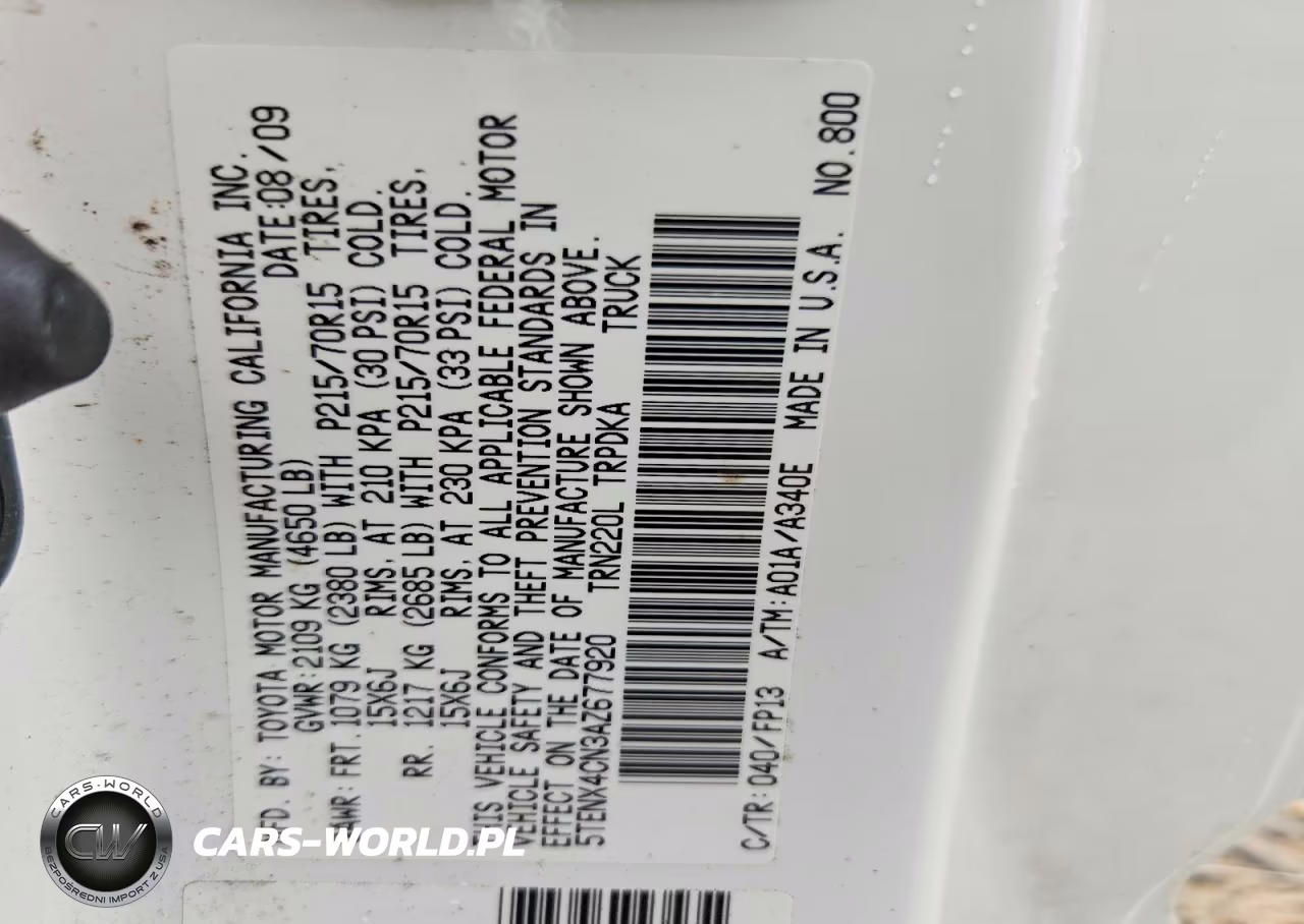 2010 Toyota Tacoma Base VIN:5TENX4CN3AZ677920 - 13