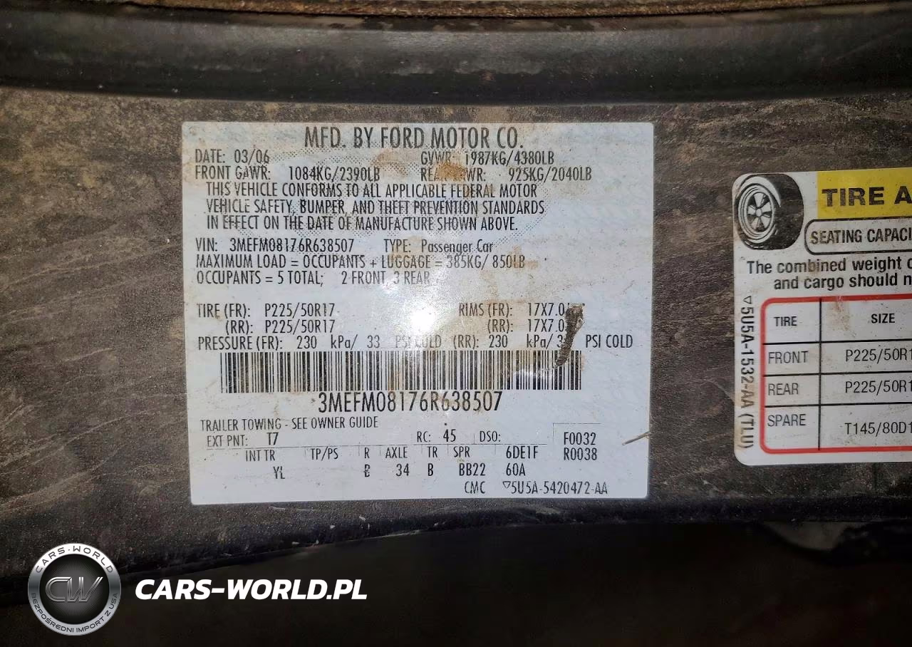2006 Mercury Milan Premier VIN:3MEFM08176R638507 - 12