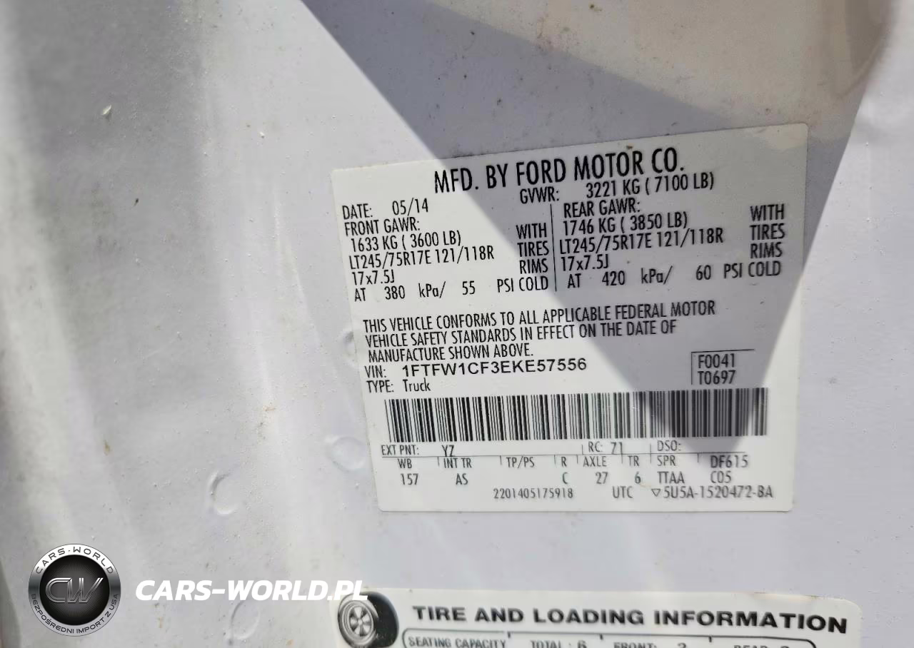 2014 Ford F150 Xl VIN:1FTFW1CF3EKE57556 - 12