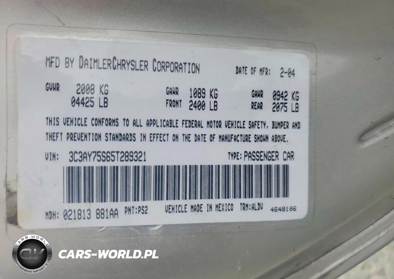 2005 Chrysler Pt Cruiser Gt VIN:3C3AY75S65T289321 - 12