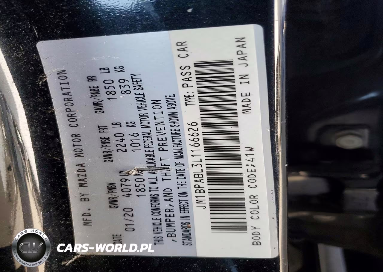 2020 Mazda 3 VIN:JM1BPABL3L1166626 - 12