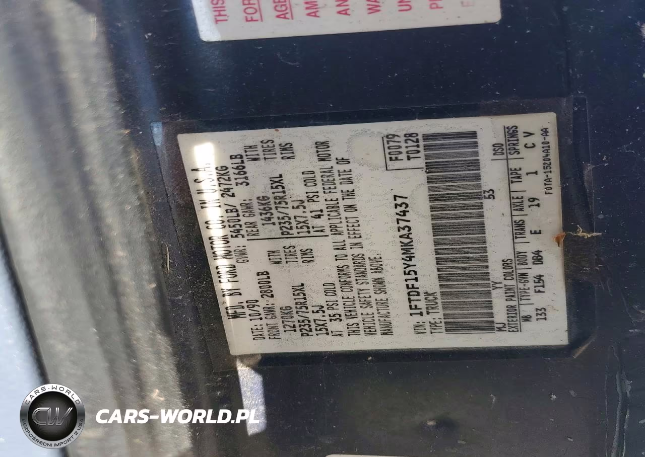 1991 Ford F150 VIN:1FTDF15Y4MKA37437 - 12