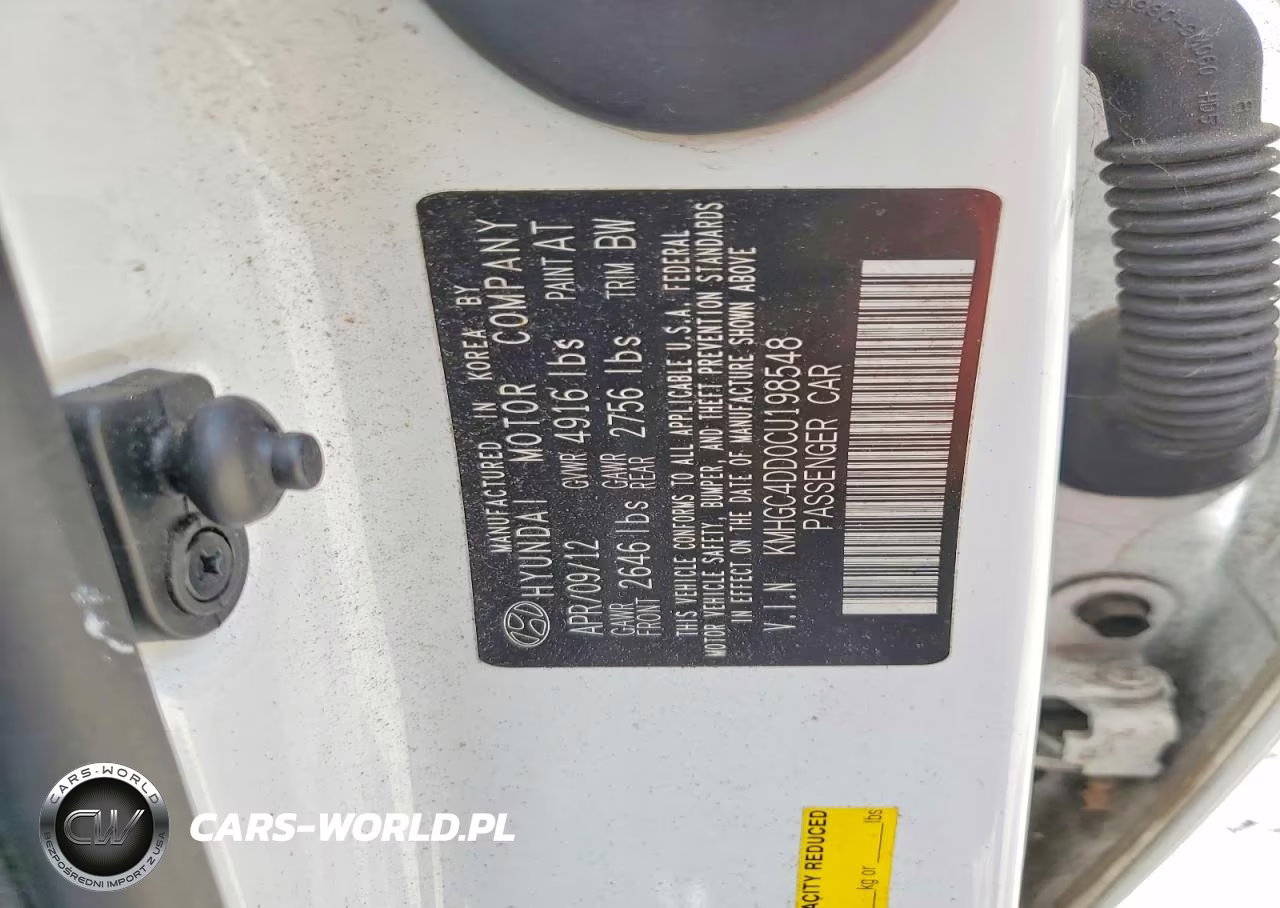 2012 Hyundai Genesis 3.8L VIN:KMHGC4DD0CU198548 - 12