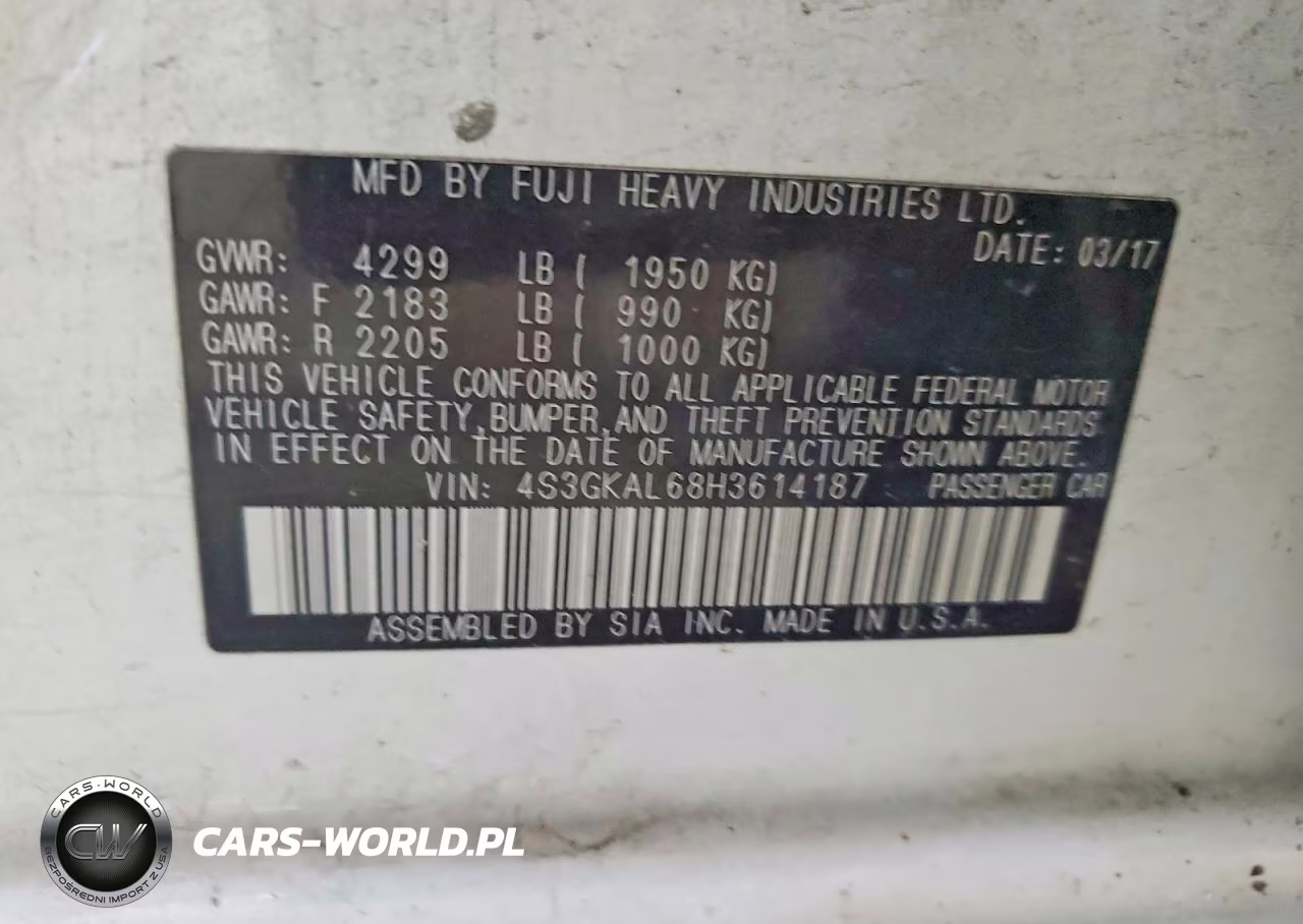 2017 Subaru Impreza Sport VIN:4S3GKAL68H3614187 - 12