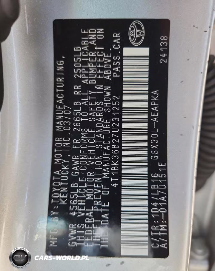 2007 Toyota Avalon Limited VIN:4T1BK36B27U231252 - 13