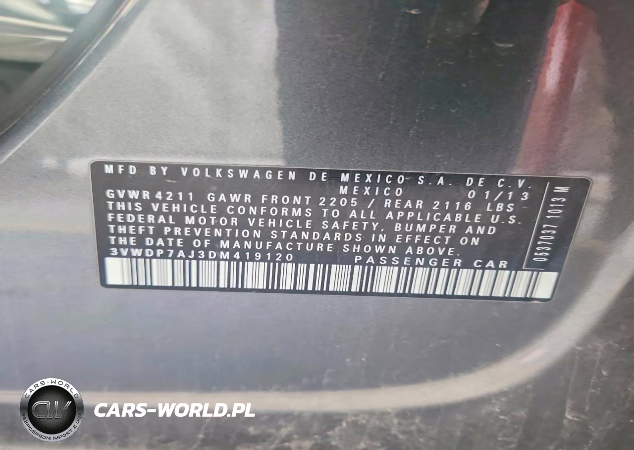 2013 Volkswagen Jetta Se VIN:3VWDP7AJ3DM419120 - 12