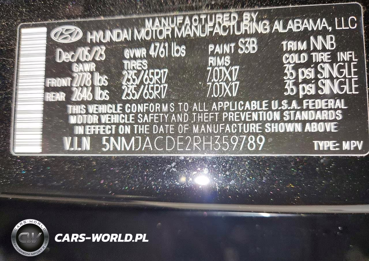 2024 Hyundai Tucson Se VIN:5NMJACDE2RH359789 - 13