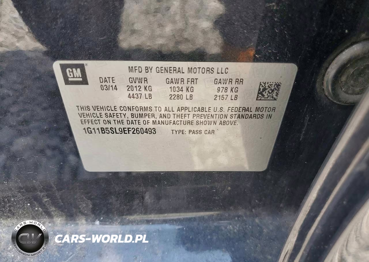 2014 Chevrolet Malibu Ls VIN:1G11B5SL9EF260493 - 13