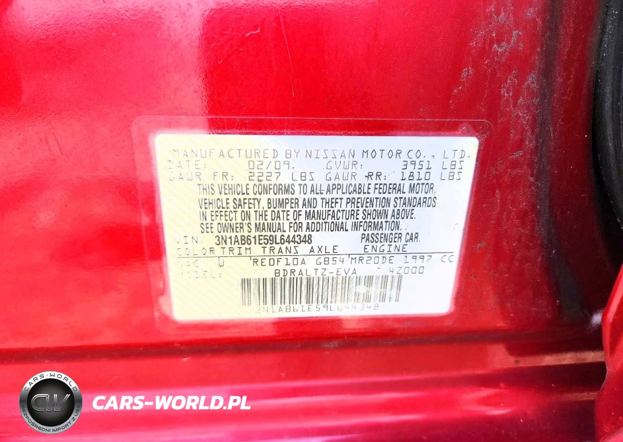 2009 Nissan Sentra 2.0-2.0S-Sr-2.0Sl VIN:3N1AB61E59L644348 - 12