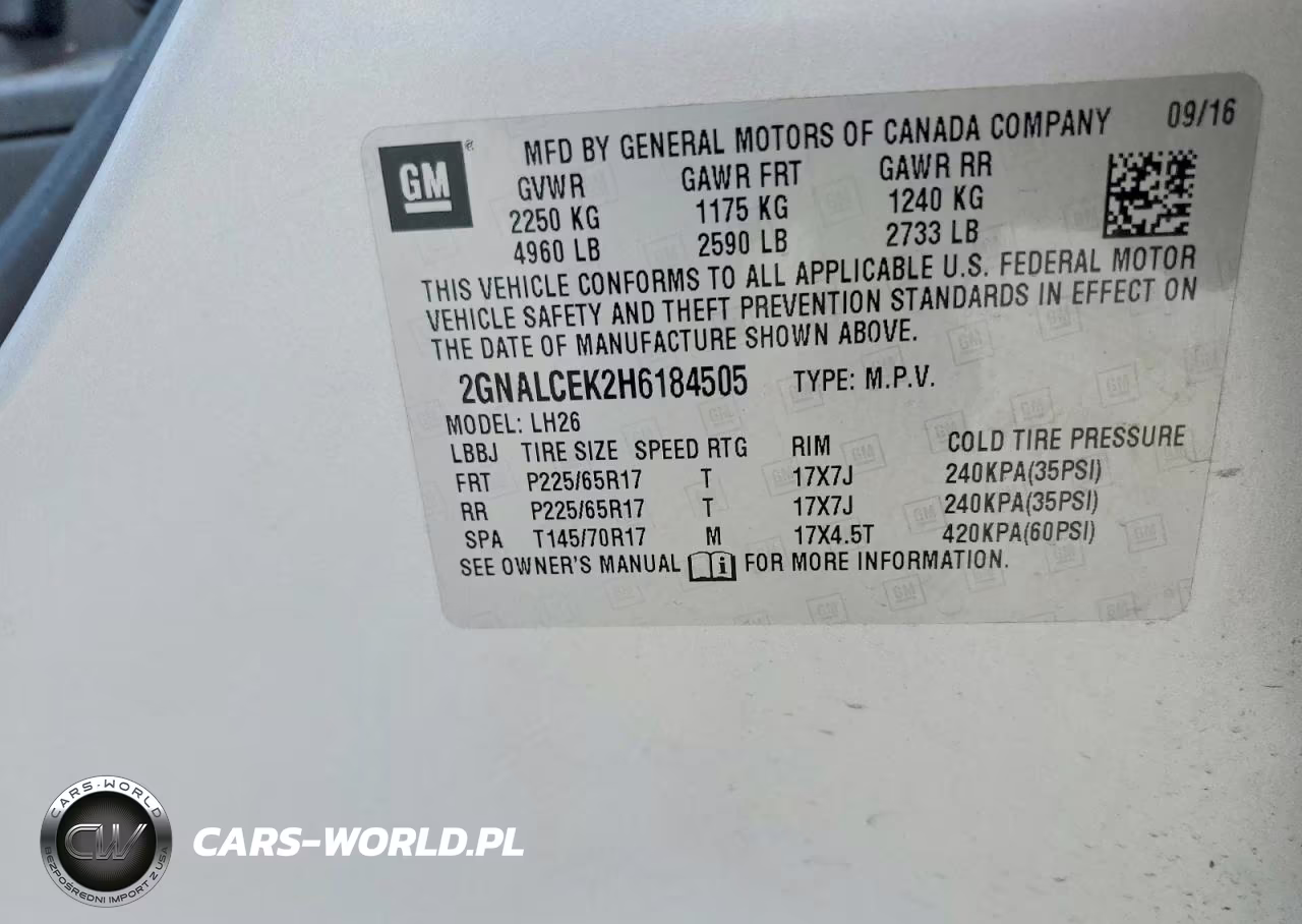 2017 Chevrolet Equinox Ltz VIN:2GNALCEK2H6184505 - 13