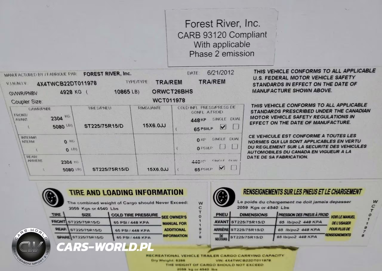 2013 Forest River Wildcat Camper VIN:4X4TWCB22DT011978 - 10