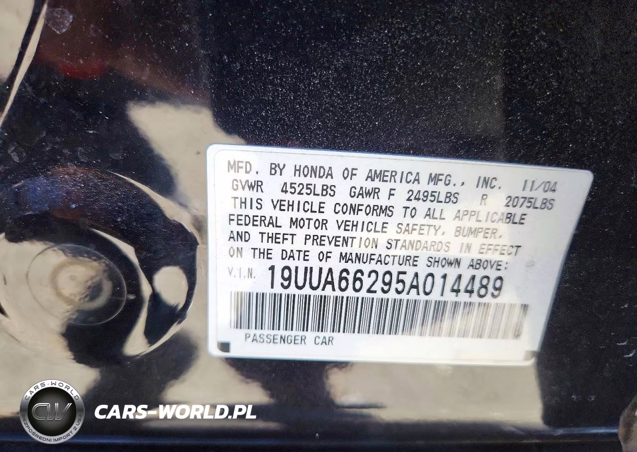 2005 Acura Tl VIN:19UUA66295A014489 - 12