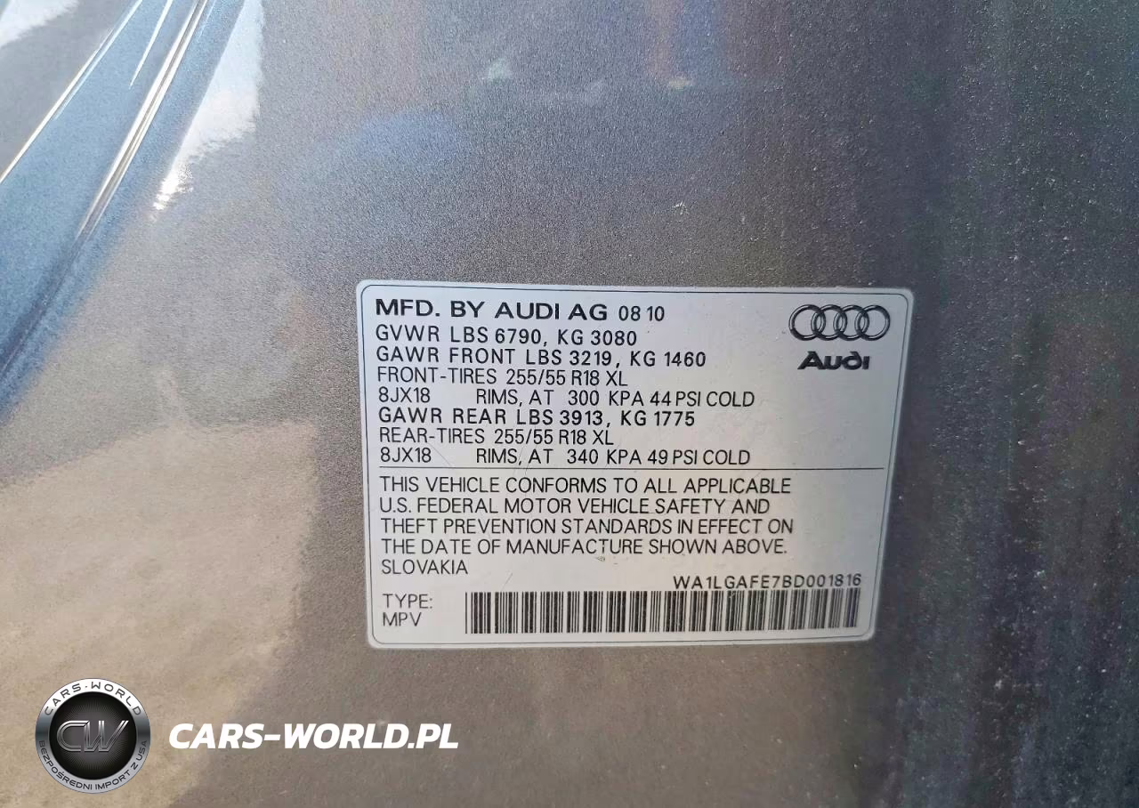 2011 Audi Q7 Premium Plus VIN:WA1LGAFE7BD001816 - 13
