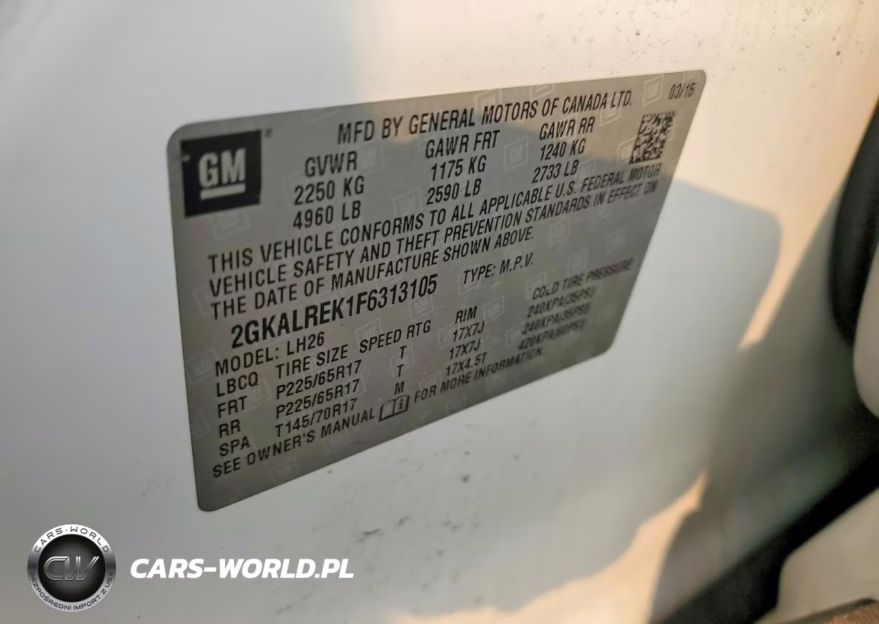 2015 GMC Terrain Sle VIN:2GKALREK1F6313105 - 13