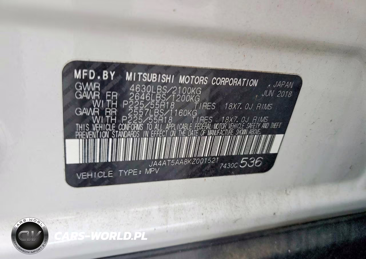 2019 Mitsubishi Eclipse Cross Se VIN:JA4AT5AA8KZ001521 - 13