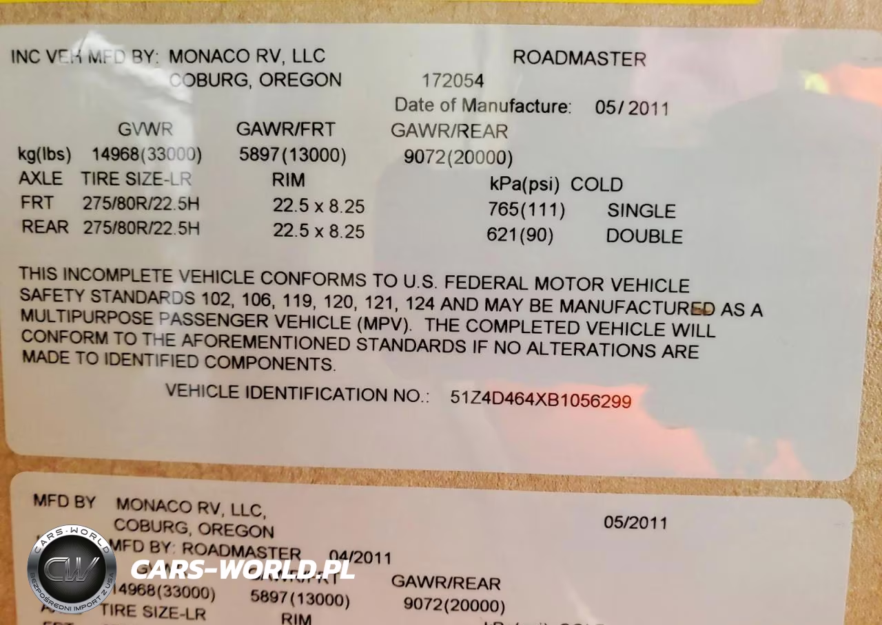2011 Monaco Rv VIN:51Z4D464XB1056299 - 10