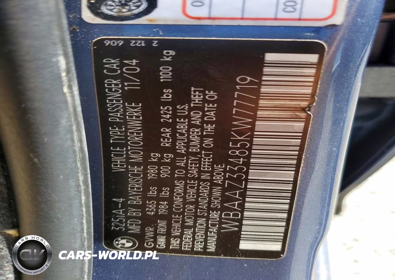 2005 BMW 325 Is Sulev VIN:WBAAZ33485KW77719 - 12