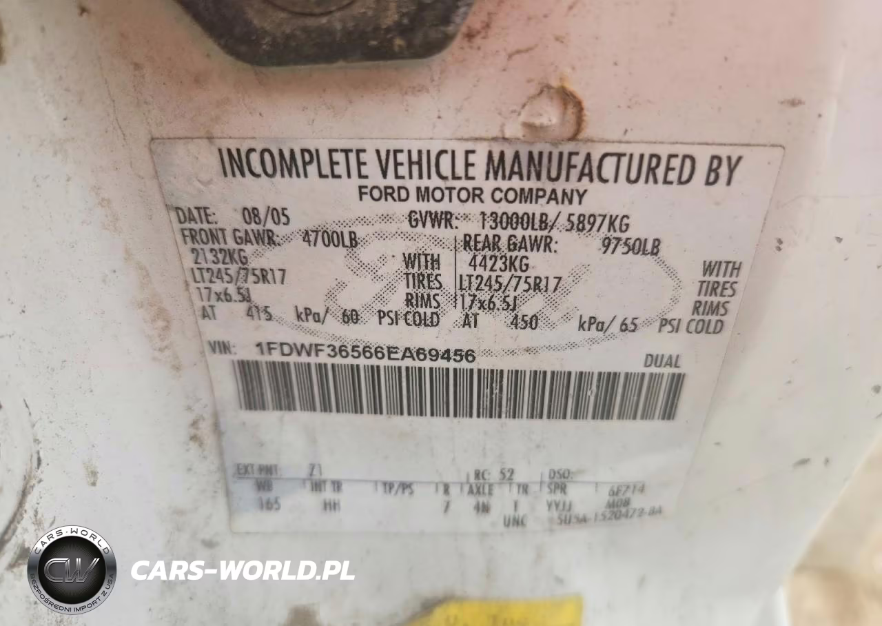 2006 Ford F350 Super Duty VIN:1FDWF36566EA69456 - 13