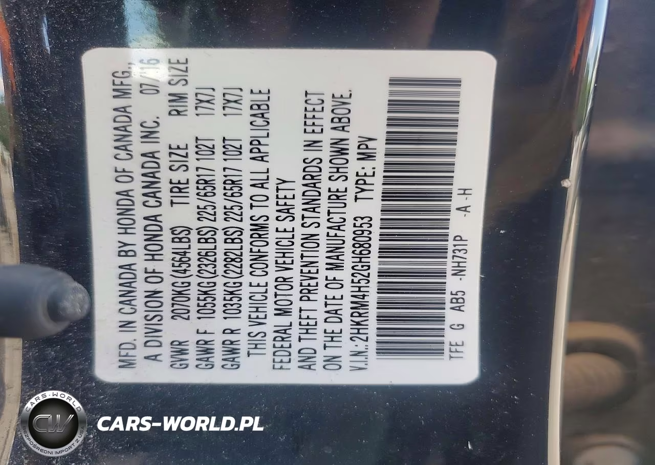 2016 Honda Cr-V Ex VIN:2HKRM4H52GH680953 - 12