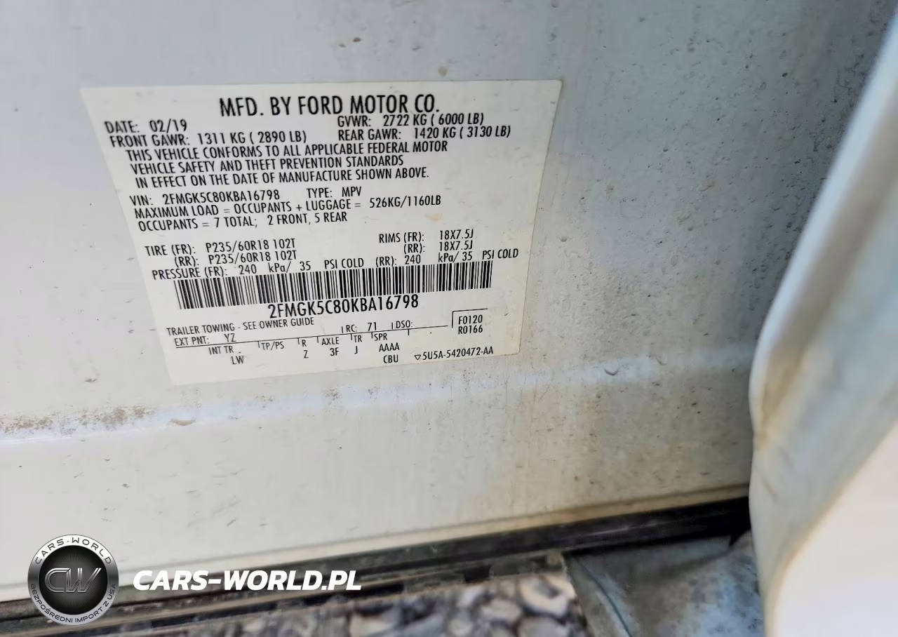 2019 Ford Flex Sel VIN:2FMGK5C80KBA16798 - 12