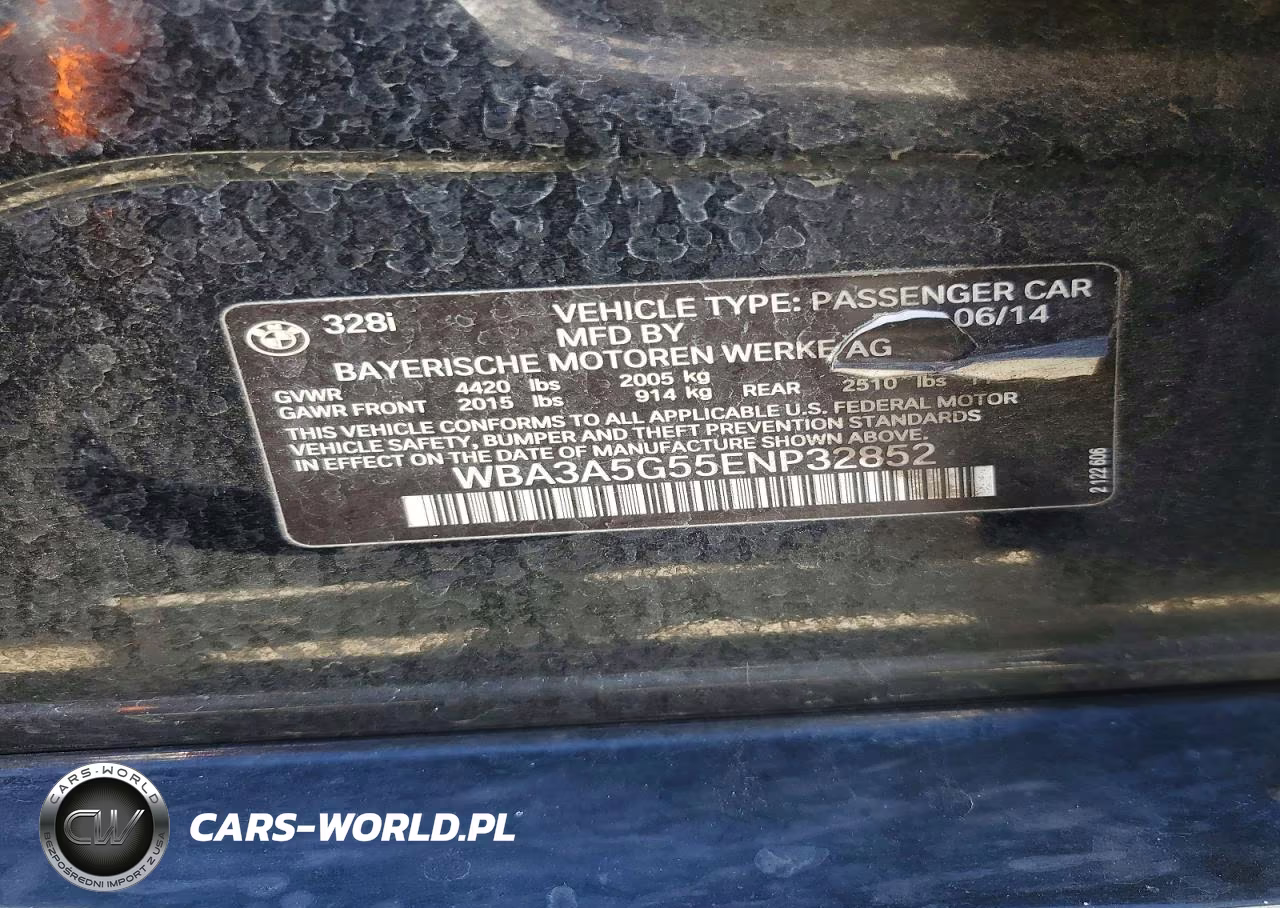 2014 BMW 328 I VIN:WBA3A5G55ENP32852 - 12