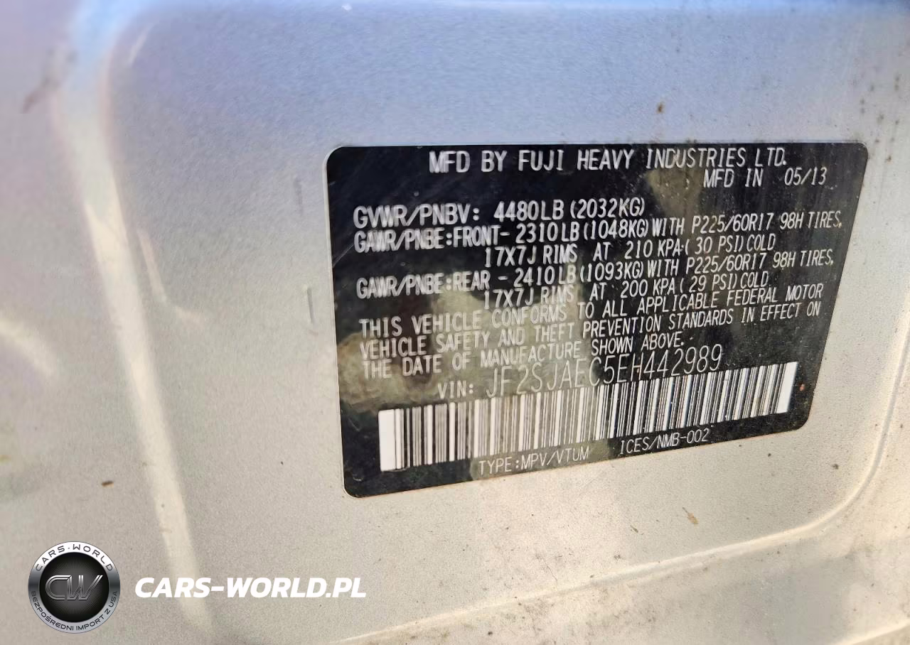 2014 Subaru Forester 2.5I Premium VIN:JF2SJAEC5EH442989 - 13