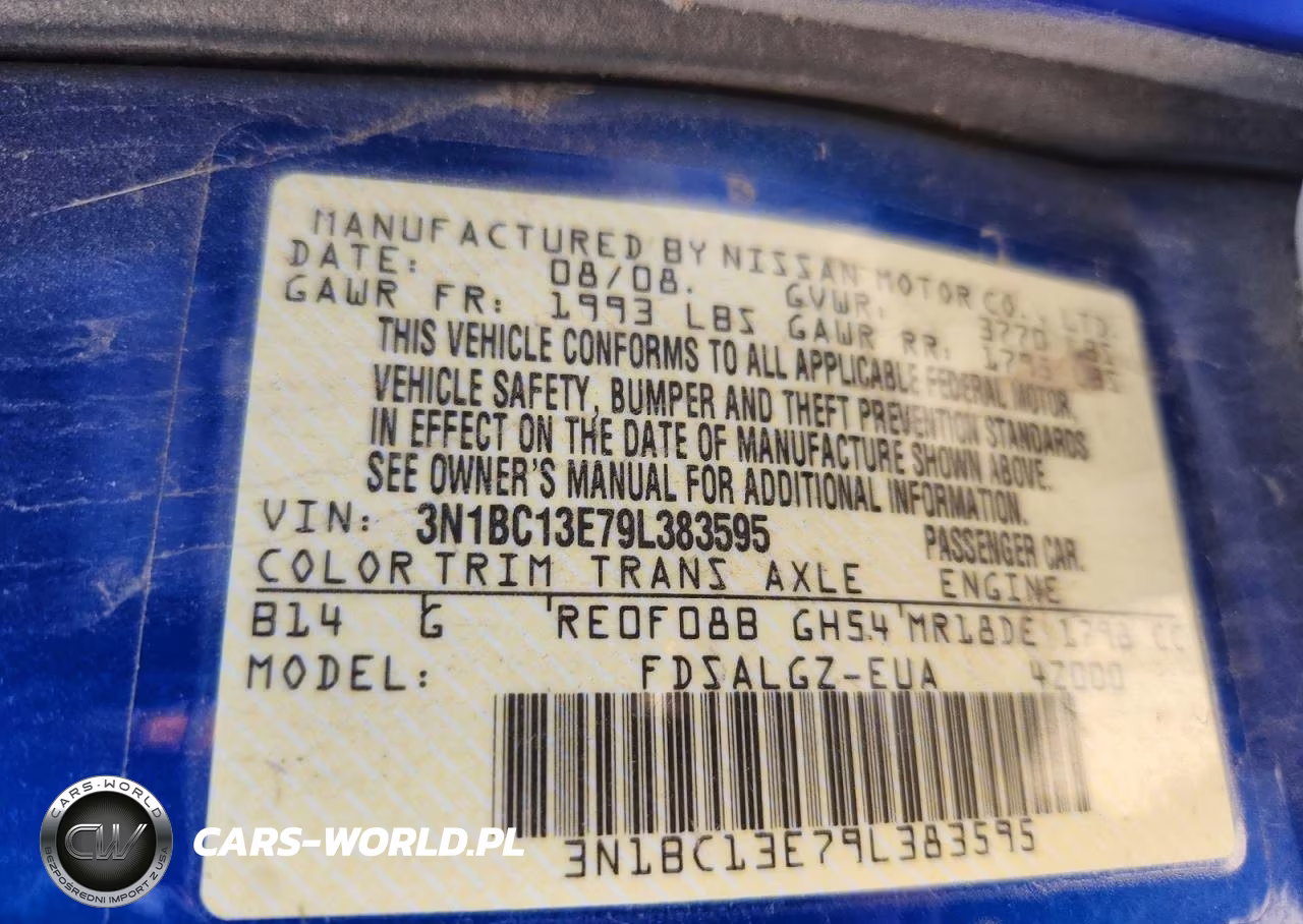 2009 Nissan Versa 1.8 S VIN:3N1BC13E79L383595 - 12