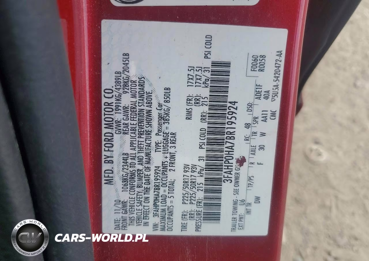 2011 Ford Fusion VIN:3FAHP0HA7BR195924 - 13