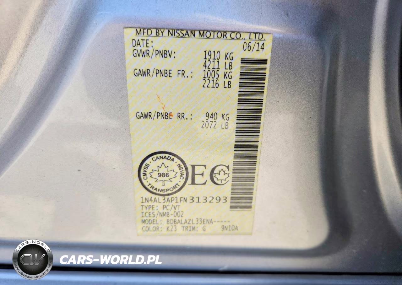 2015 Nissan Altima 2.5-S-Sv-Sl VIN:1N4AL3AP1FN313293 - 12