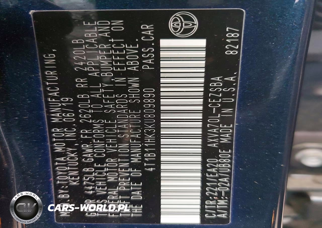 2019 Toyota Camry Se VIN:4T1B11HK3KU809890 - 12