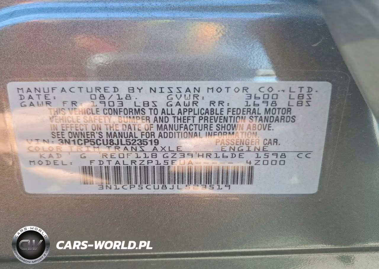2018 Nissan Kicks S VIN:3N1CP5CU8JL523519 - 13
