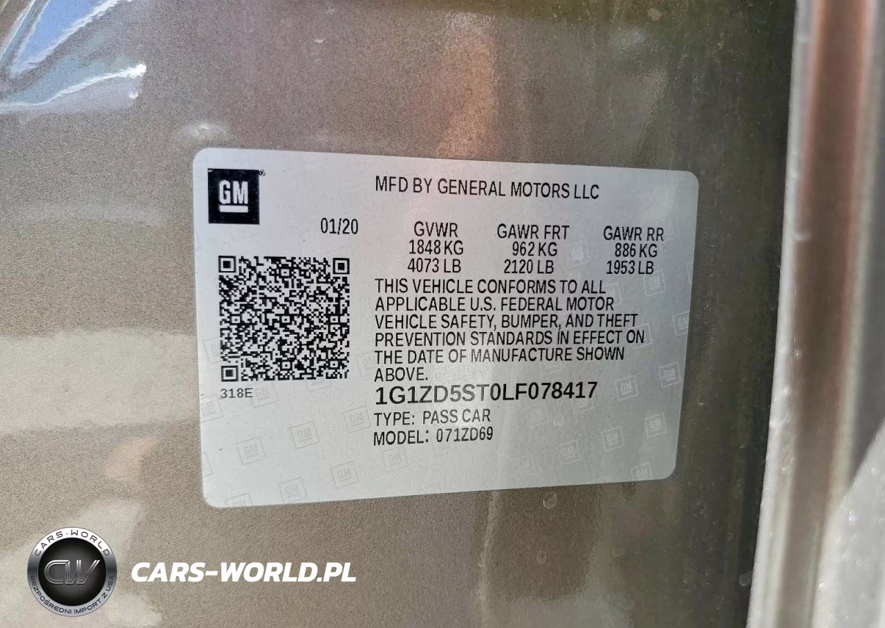 2020 Chevrolet Malibu Lt VIN:1G1ZD5ST0LF078417 - 12