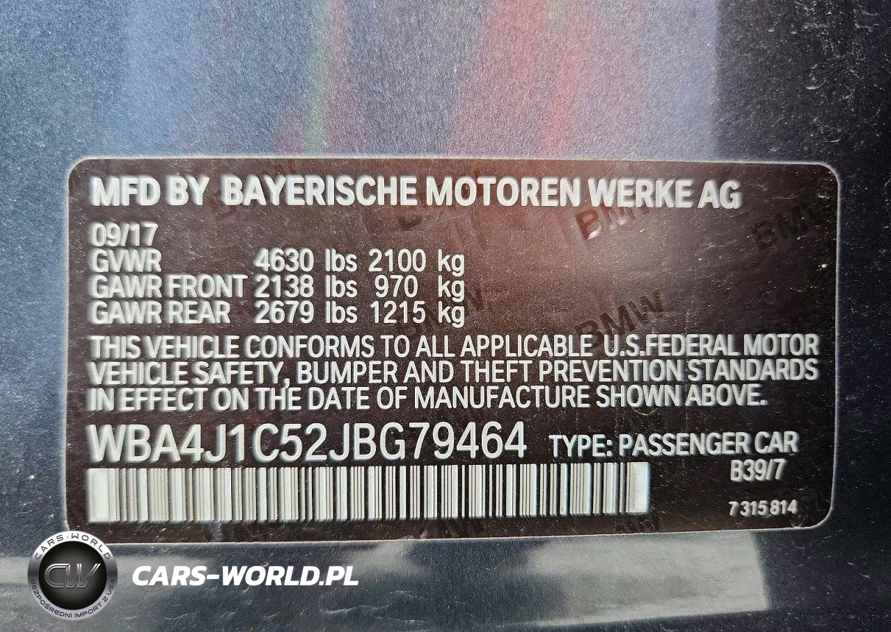 2018 BMW 430I Gran Coupe VIN:WBA4J1C52JBG79464 - 13