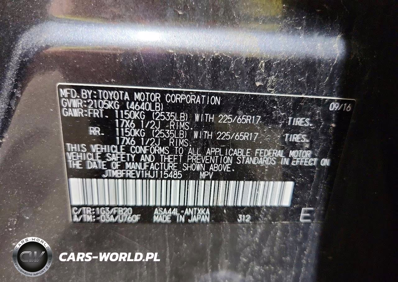 2017 Toyota Rav4 Le VIN:JTMBFREV1HJ115485 - 14
